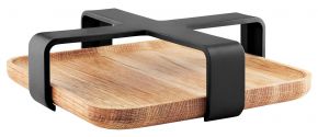 Eva Solo Nordic Kitchen Papierserviettenhalter 19x19 cm schwarz mit Holzeinlage