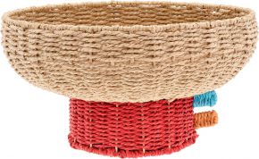Villa Collection Styles Korb Papier Höhe 18 cm Ø 35 cm braun, rot, orange, blau