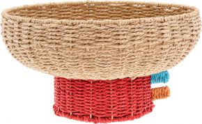 Villa Collection Styles Korb Papier Höhe 18 cm Ø 35 cm braun, rot, orange, blau