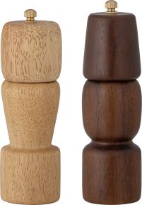 Bloomingville Sabri Salzmühle & Pfeffermühle Set  Höhe 18 cm natur