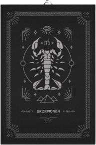 Ekelund Sternzeichen Skorpion Geschirrtuch (Öko-Tex) 48x70 cm schwarz, grau