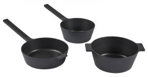 Morsø N.A.C Topfset 3 tlg. Topf 1,8 l / Bräter 3,4 l / Sautépfanne Ø 24 cm Alu schwarz