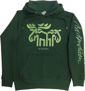 Bo Bendixen Unisex Kapuzenpullover Fleece (Öko-Tex) Print Elch grün