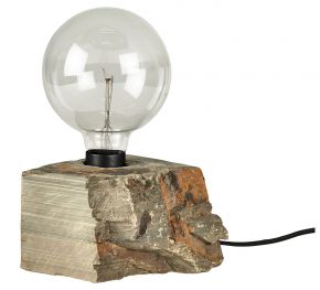 Villa Collection Tischleuchte auf grauem Schieferblock Höhe 11 cm ohne Leuchtmittel