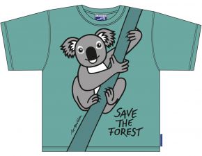 Bo Bendixen Unisex Kinder T-Shirt grüngrau Koala