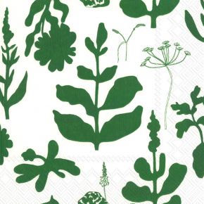 Marimekko Elokuun Varjot (Augustschatten) Papierservietten 33x33 cm 20 Stk. grün, weiß