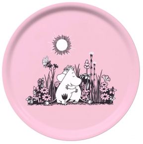 Opto Design Mumin Mumin & Snorkmädchen umarmen sich Tablett Ø 31 cm pink