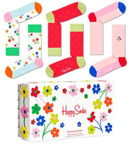 Happy Socks Unisex Strümpfe Flower Geschenkbox 3 Stk.