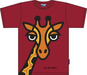 Bo Bendixen Unisex T-Shirt rot Giraffe
