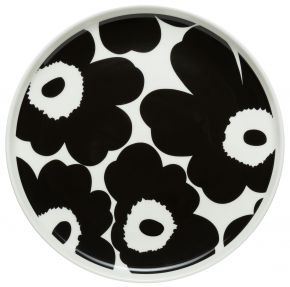 Marimekko Unikko Oiva Teller Ø 20 cm cremeweiß, schwarz