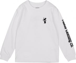 Makia Clothing x Mauri Kunnas Unisex Kinder T-Shirt Langarm Doghill weiß mit schwarzem Print