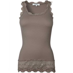 Rosemunde Copenhagen Damen Top Seide breite Spitze Rundausschnitt Benita